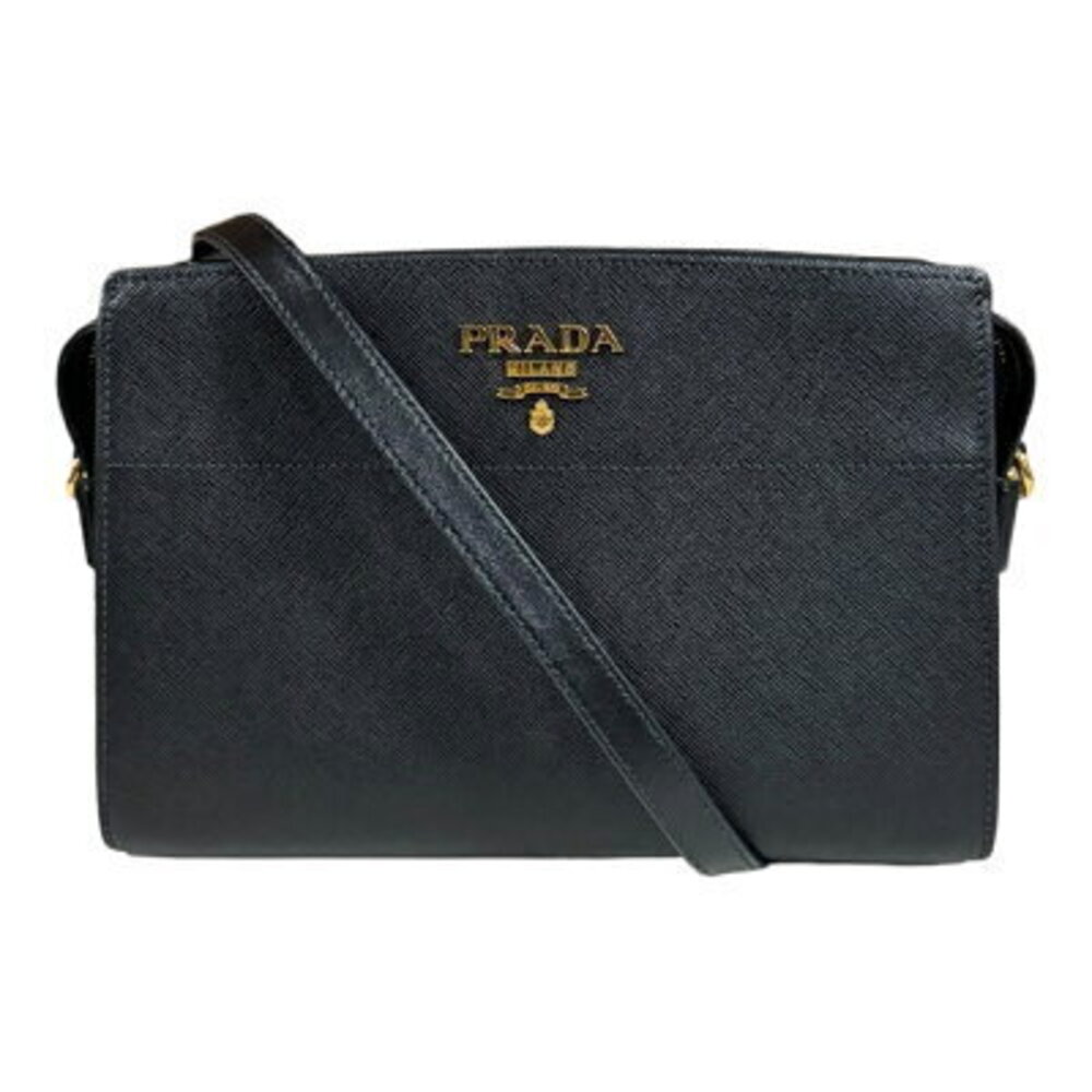 Prada Saffiano Shoulder Bag Leather Black